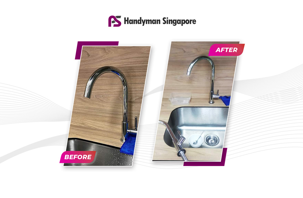 Install Kitchen Sink Water Tap In Gangsa Road Ps Handyman Singapore